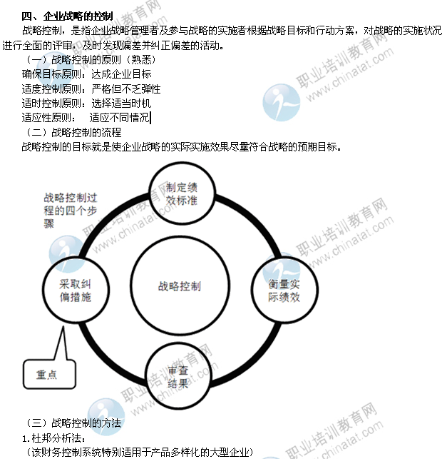 2014年中級經濟師考試工商管理精講：企業戰略的控制
