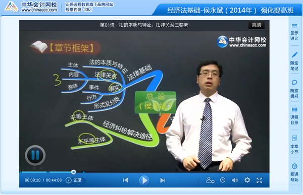 侯永斌2014初級會計職稱《經濟法基礎》強化班課程