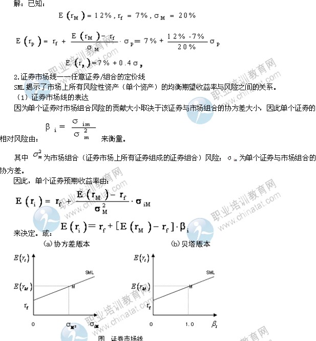 2014年中級經濟師考試金融專業精講：資產定價理論