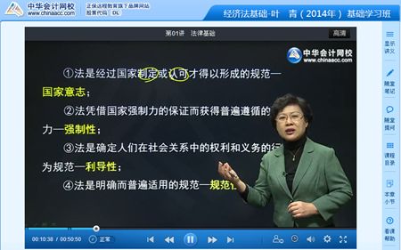 葉青老師 2014年初級會計職稱《經濟法基礎》第一章