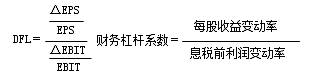 財務杠桿系數(shù)的定義公式 