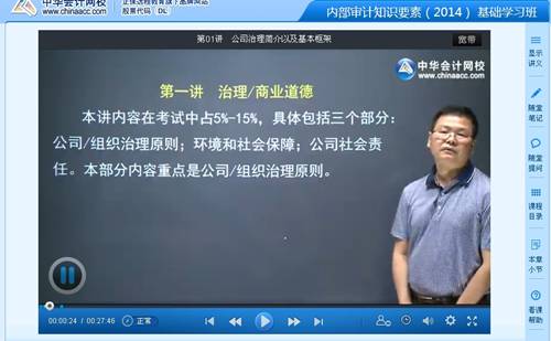 2014年國際注冊內(nèi)部審計師《內(nèi)部審計知識要素》基礎(chǔ)班免費高清課程