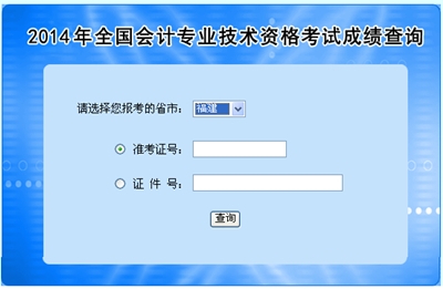 福建中級會計職稱考試成績查詢入口
