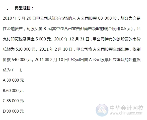 2015注會“借題發揮”會計篇：交易性金融資產