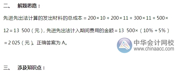 2015注會“借題發揮”會計篇：發出存貨的計量