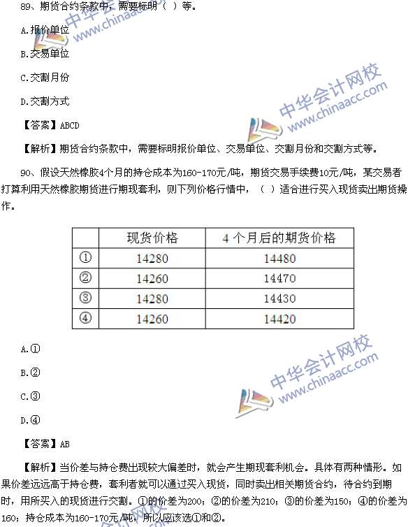 期貨從業資格考試《期貨基礎知識》樣卷多選題