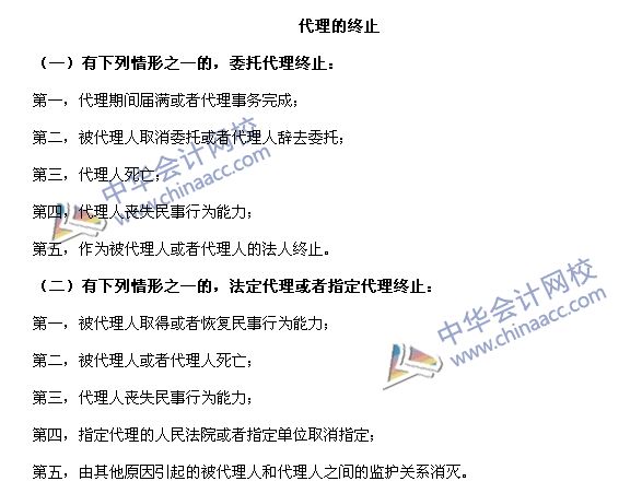 銀行職業資格考試《個人理財》第二章高頻考點：代理的終止