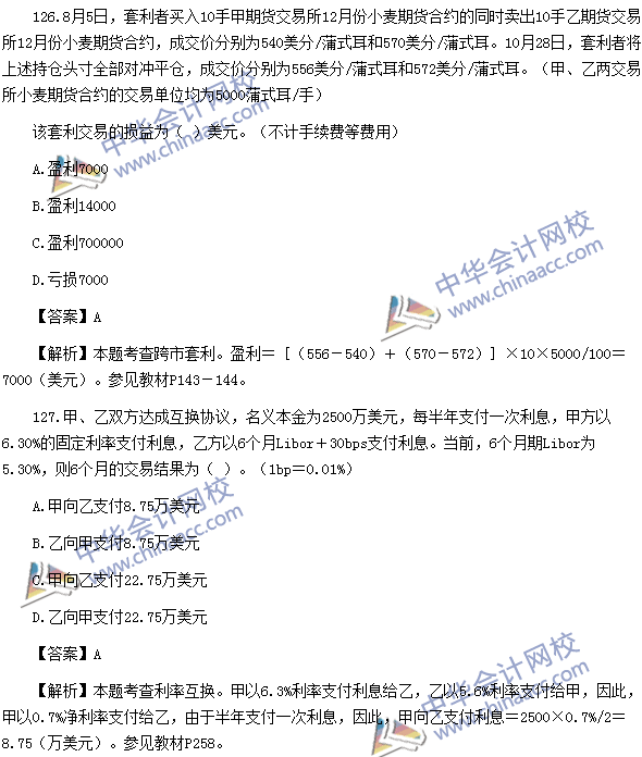2016年期貨從業資格考試《期貨基礎知識》樣卷綜合題及答案