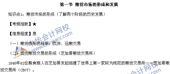 期貨從業資格考試《期貨基礎知識》第一章高頻考點：期貨市場