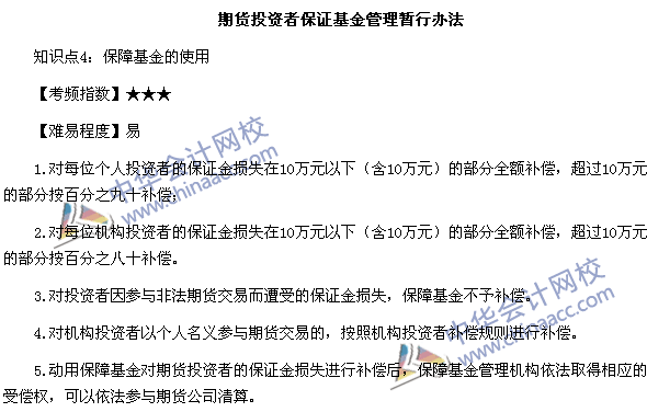 《期貨法律法規》高頻考點：期貨投資者保證基金管理暫行辦法4