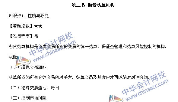 期貨從業《期貨基礎知識》第二章高頻考點：期貨結算機構性質