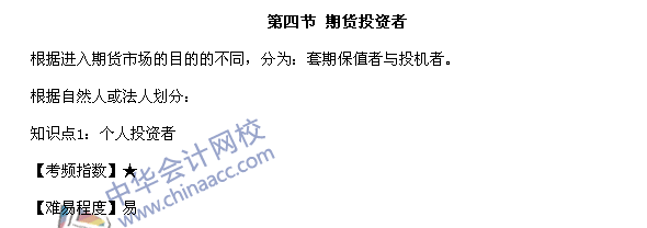 期貨從業資格考試《期貨基礎知識》第二章高頻考點：個人投資者