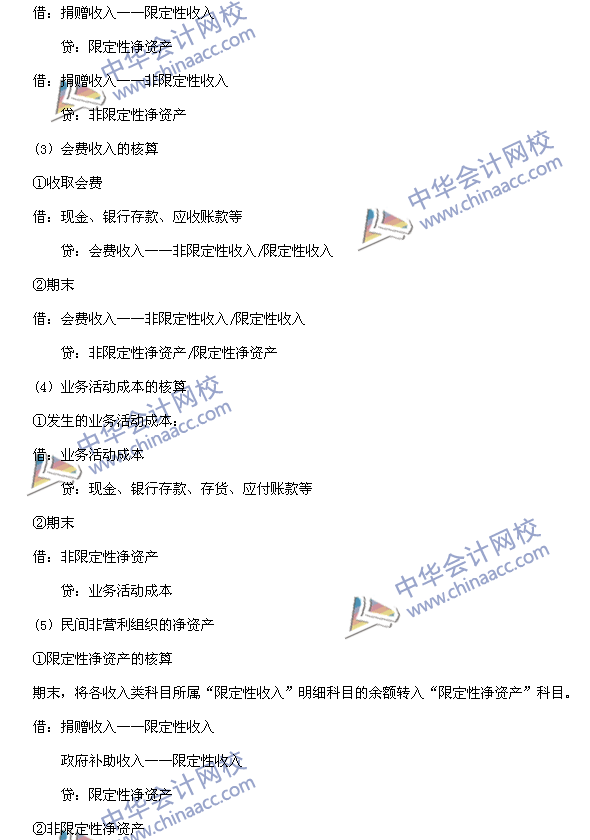 中級會計職稱考試《中級會計實務》高頻考點：民間非營利組織