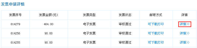 “發票申請詳情”