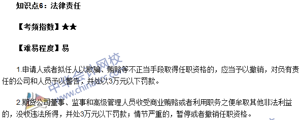 2016年期貨從業考試《期貨法律法規》高頻考點：法律責任