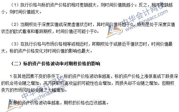 期貨從業《期貨基礎知識》高頻考點：影響期權價格的基本因素