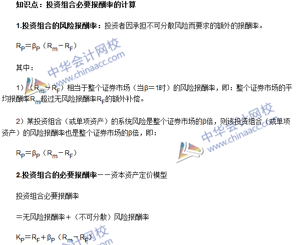《審計專業相關知識》高頻考點：投資組合必要報酬率的計算