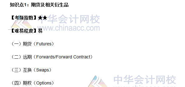 2017期貨從業《期貨基礎知識》高頻考點：期貨及相關衍生品
