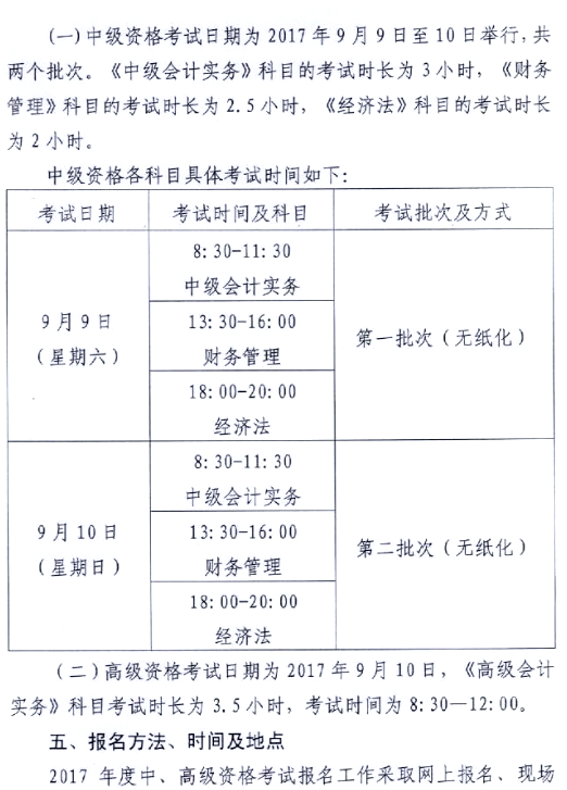 2017年廣東肇慶高級會計師考試報名系統開通時間