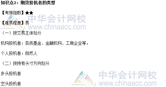 2017年期貨從業《期貨基礎知識》高頻考點：期貨投機者的類型