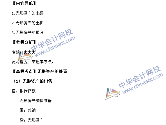 2017中級職稱《中級會計實務》高頻考點：無形資產的處置 