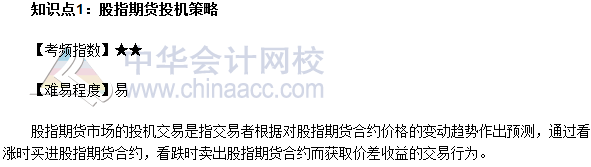 2017年期貨從業《期貨基礎知識》高頻考點：股指期貨投機策略