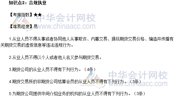 2017年期貨從業《期貨法律法規》法條十五高頻考點：合規執業