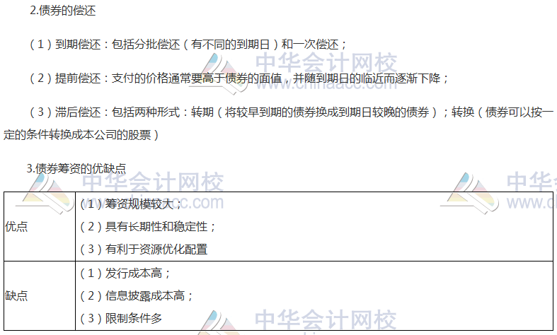 注會《財管》高頻考點：長期債務籌資