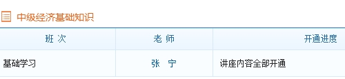 中級經濟師經濟基礎基礎班課程已全部開通