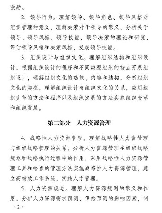 2018年度經濟師考試中級人力資源管理考試大綱