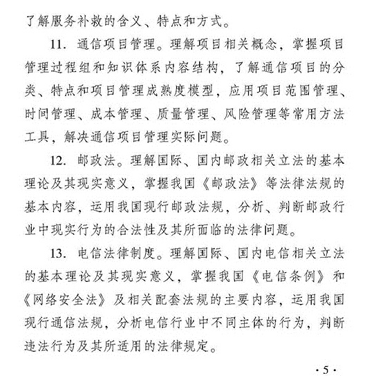 2018年經濟師考試中級郵電經濟專業考試大綱