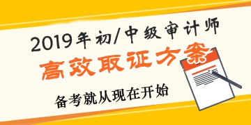 2019年審計師高效取證招生方案上線 早報名早學習！ 