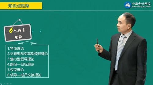 經濟師人力專業六個領導理論包括：特質理論、交易型和變革型理論、魅力型領導理論、路徑——目標理論、權變理論、領導—成員交換理論。