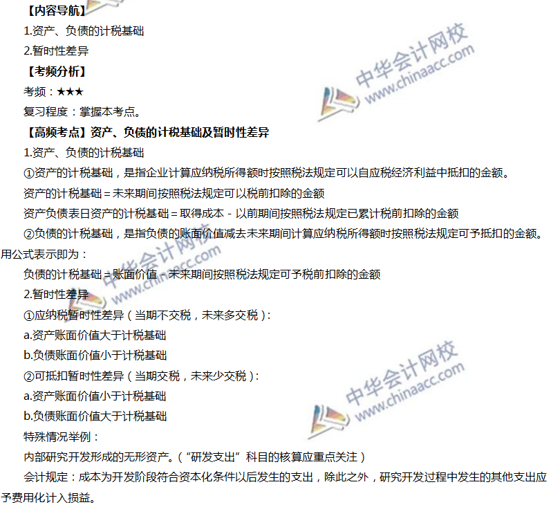 資產(chǎn)負(fù)債的計稅基礎(chǔ)