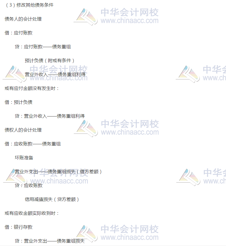 債務重組的會計處理