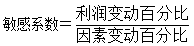 敏感系數的計算