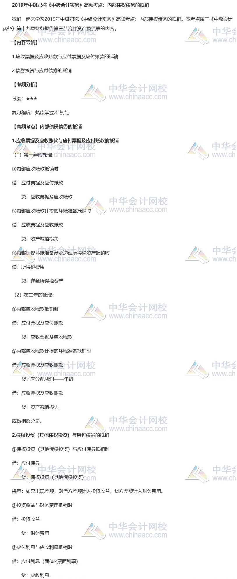 2019中級會計職稱《中級會計實務(wù)》高頻考點(diǎn)