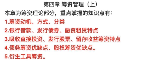 中級會計財管各章節易考點