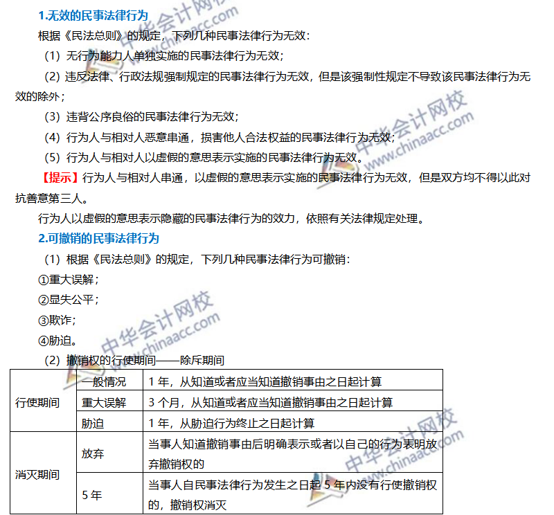 注會(huì)經(jīng)濟(jì)法穩(wěn)拿20分系列（二）—民事法律行為的效力