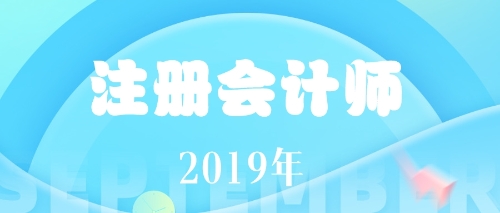注冊會計師2019年