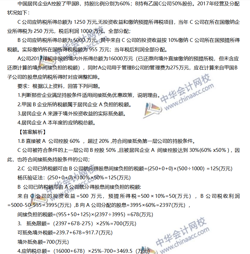 2019CPA考前鎮魂符八——國際稅收