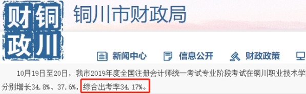 剛剛！2019年注冊會計師出考率公布了！速來圍觀！