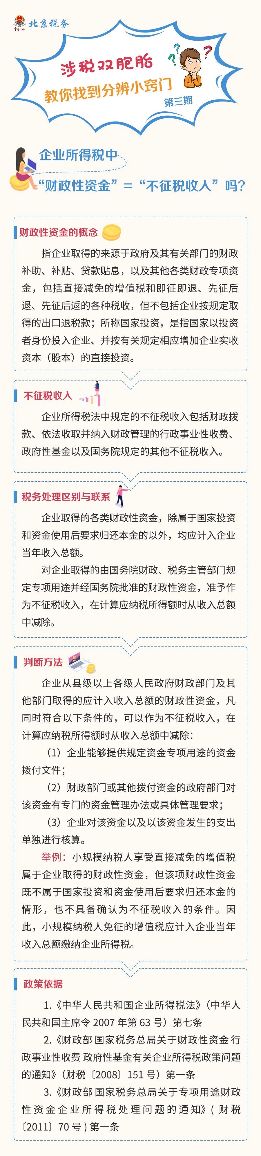 企業所得稅中“財政性資金”=“不征稅收入”嗎？