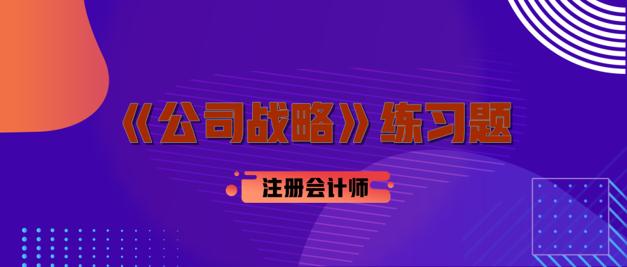 注冊會計師公司戰略練習題