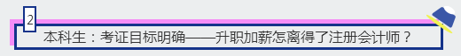 2、本科生：考證目標明確——升職加薪怎離得了注冊會計師？