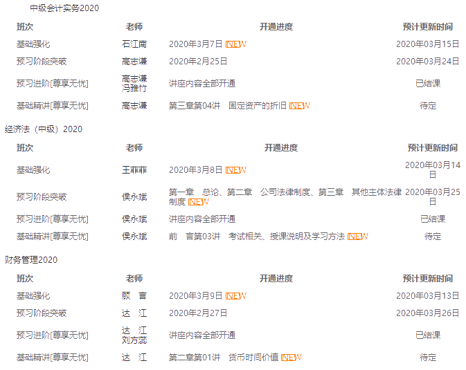 中級報名季開始| 備考正當(dāng)時！開課進度一鍵查詢>