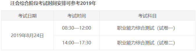 甘肅2020年注會各科考試時間是如何安排的？