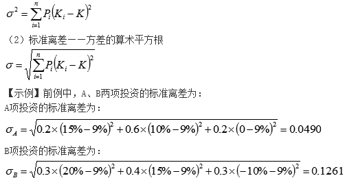 知識點：中級《審計專業(yè)相關(guān)知識》投資風險報酬（第三節(jié)）