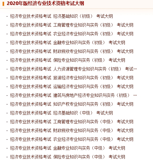 經濟師考試大綱