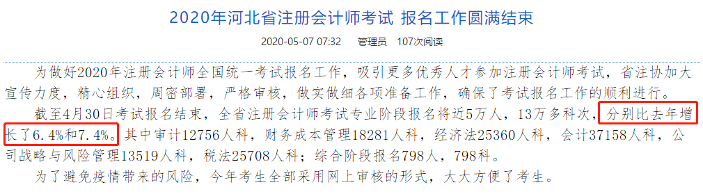 剛剛！部分地區公布了2020注會報名人數！創歷史新高！